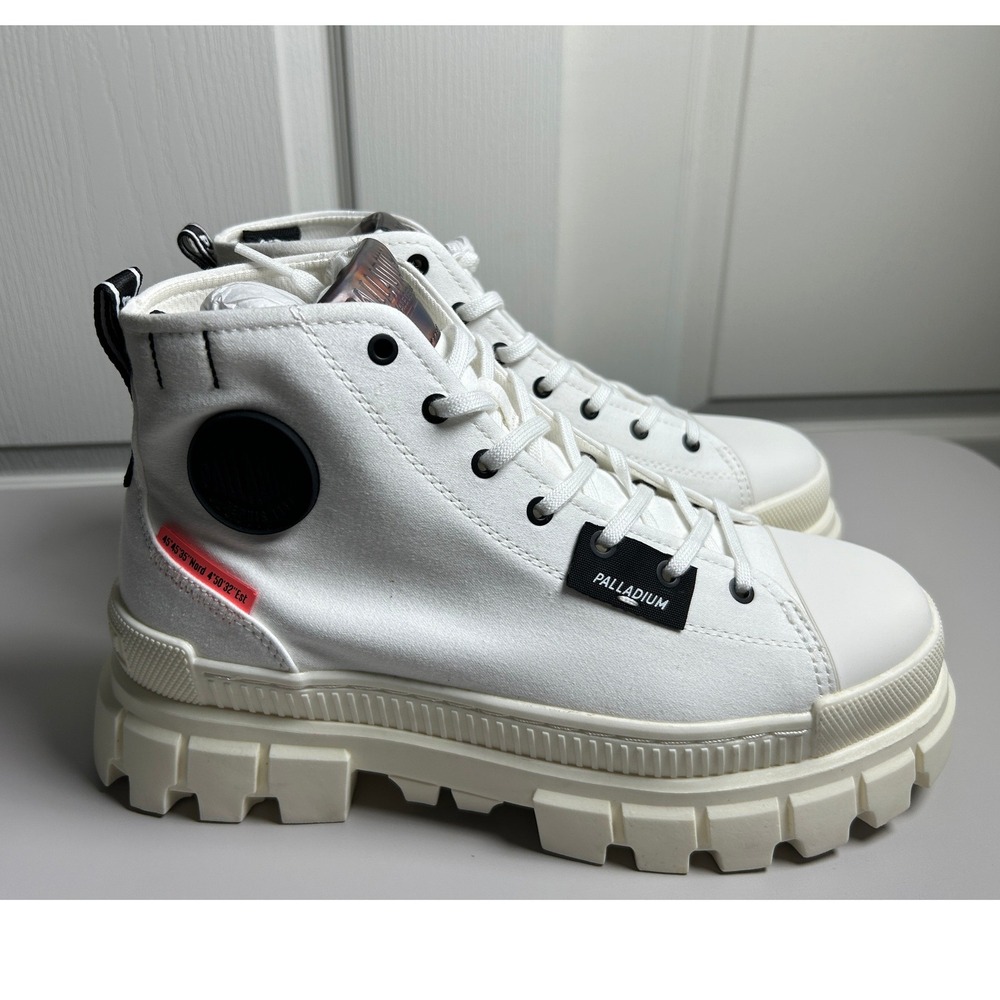 Palladium Revolt Hi TX Star White Platform Boots Womens High Top Sneakers Sz 10